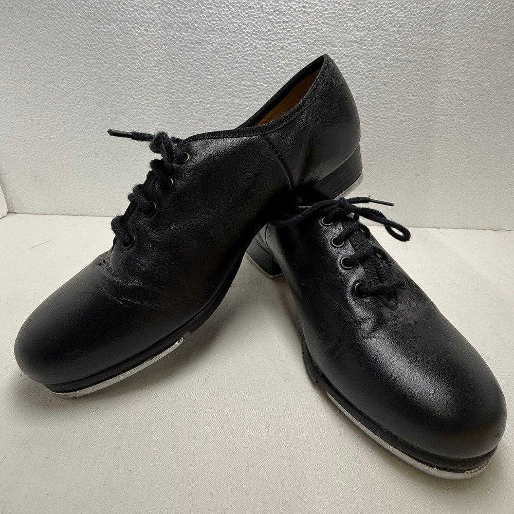 Capezio Tap Shoes Womens 6M Black Gold Series Premiere Leather Tele Tone Taps